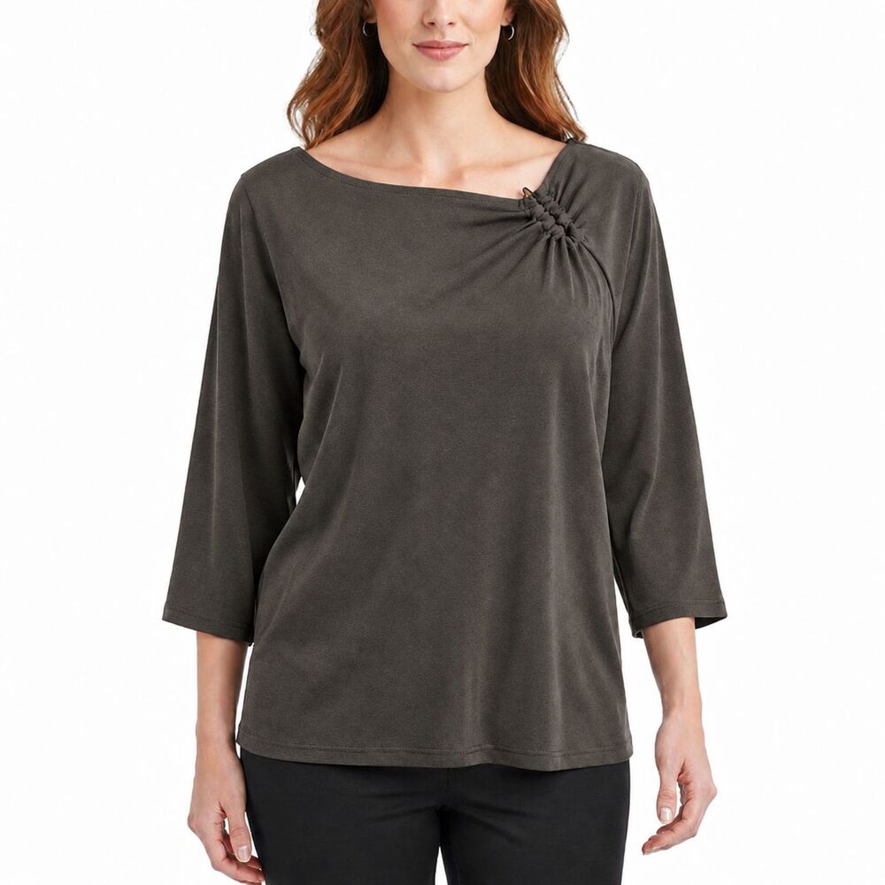 Chico's Travelers Dolman Sleeve Top Size 2 (US 12) NWOT Color Mushroom